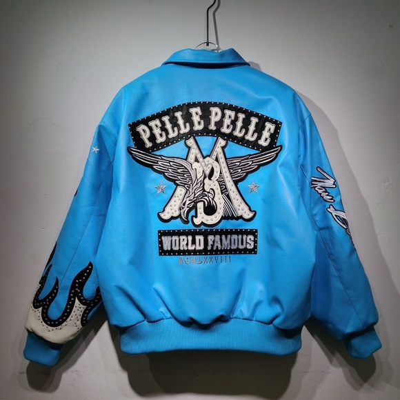 Pelle Pelle Sky Blue Bomber Jacket - Picture 2 of 2